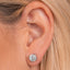The Artemis - Silver | Four-Prong Moissanite Stud Earrings